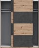 FORTE Raven Schrank 170, Kleiderschrank, Schwebetürenschrank Industrial Schlafzimmer Jugendzimmer, 2-türig, Holzdekor: Artisan Eiche/Betonoptik Dunkelgrau, 170 cm breit x 210 cm hoch x 61 cm tief Bild 4