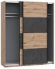 FORTE Raven Schrank 170, Kleiderschrank, Schwebetürenschrank Industrial Schlafzimmer Jugendzimmer, 2-türig, Holzdekor: Artisan Eiche/Betonoptik Dunkelgrau, 170 cm breit x 210 cm hoch x 61 cm tief Bild 5