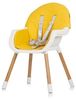 Chipolino Kinderhochstuhl Rio 2 in 1, Kinderstuhl rutschfeste Beine 5-Punkt-Gurt gelb weiß Bild 5
