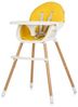 Chipolino Kinderhochstuhl Rio 2 in 1, Kinderstuhl rutschfeste Beine 5-Punkt-Gurt gelb weiß Bild 2