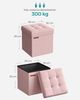 Songmics 38 cm Sitzbank mit Stauraum, klappbare Sitztruhe, Aufbewahrungsbox, Fußbank, pastellrosa LSF027R01 Bild 2