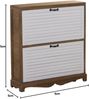 DRW Schuhschrank mit 2 Türen aus Paulownia-Holz in Natur und weiß 76 x 22 x 93 cm, bunt, Grande Bild 2
