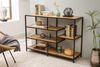 Industrial Bücherregal Slim LINE 114cm Wildeiche schwarz fünf Regalböden Regal Wohnzimmerregal Bild 2