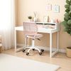 FurnitureR Kinder Schreibtischstuhl, höhenverstellbarer Drehstuhl mit kleinem Loch Rückenlehne Design, geeignet für Kinderzimmer oder Arbeitszimmer, Molandi Pink Bild 2