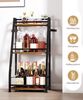 Yorbay Weinregal Stehend, Weinständer aus Holz &Metal 40x30x80cm, Gewürzregal für Küche, Wohnzimmer, Kaffee - Bar Bild 5