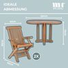 MR. DEKO Garten-Essgruppe Teak klappbar – Andover Sessel & Balcony Tisch, 120x60 cm Bild 3