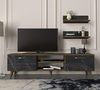 Wohnwand Ayden Walnuss Dunkelgrau (Marmor optik) Bild 3