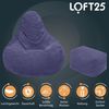 Loft 25 Sitzsack mit Rückenlehne für Erwachsene | Cordstoff, Innenfutter | Ergonomisches Design zur Unterstützung der Körperhaltung (Lila, Sitzsack + Fußhocker) Bild 4