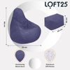 Loft 25 Sitzsack mit Rückenlehne für Erwachsene | Cordstoff, Innenfutter | Ergonomisches Design zur Unterstützung der Körperhaltung (Lila, Sitzsack + Fußhocker) Bild 3
