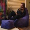 Loft 25 Sitzsack mit Rückenlehne für Erwachsene | Cordstoff, Innenfutter | Ergonomisches Design zur Unterstützung der Körperhaltung (Lila, Sitzsack + Fußhocker) Bild 2