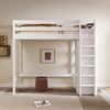 Odikalo Kinderbett Hochbett Einzelbett mit Kleiderschrank 6 Regalen 208*110*186 cm Weiß Bild 4