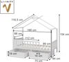 Hausbett Franka Weiß 80x160 cm mit 2 Schubladen Vitalispa Bild 3