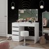 Schminktisch Thalia Weiß 100 cm mit LED Beleuchtung und Hocker Vicco Bild 4
