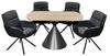 Armlehnstuhl >Amy< (2er Set) Echtleder-Sitz + Mikrofaser, schwarz - 63x90x65 (BxHxT) Bild 3