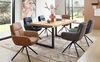 Armlehnstuhl >Amy< (2er Set) Echtleder-Sitz + Mikrofaser, schwarz - 63x90x65 (BxHxT) Bild 2
