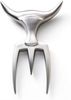 Tridens Fleischgabel, rostfrei, gebürstet, Buchenholzbrett, Edelstahl Silber, 16 cm Bild 2