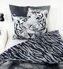 Bettwäsche Set weißer Tiger 135 x 200 cm 80 x 80 cm 100% Baumwolle Bild 3