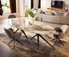 Esstisch Edge Oval 280x130 Keramik Minas Melange Weiß-Beige Estelar rund Metall Schwarz Bild 2