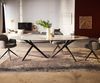 Esstisch Edge Oval 280x130 Keramik Minas Melange Weiß-Beige Estelar rund Metall Schwarz Bild 3