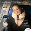 Cozyor Nackenstützkissen Memory Nackenkissen mit verstellbarem Verschluss + praktischer Tasche, Füllung: Memory Schaum Gedächtnisschaum, Bezug: waschbarer Bezug, Set, Nackenhörnchen zum Reisen, klein & kompakt, beige Driftwood Serie, auch im Reise-Set ... Bild 2