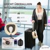 Cozyor Nackenstützkissen Memory Nackenkissen mit verstellbarem Verschluss + praktischer Tasche, Füllung: Memory Schaum Gedächtnisschaum, Bezug: waschbarer Bezug, Set, Nackenhörnchen zum Reisen, klein & kompakt, beige Driftwood Serie, auch im Reise-Set ... Bild 4