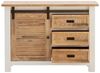 Capera Kommode 110x80x42cm Massivholz weiß braun Landhausstil mit Schiebetür und 3 Schubladen – perfekt für Wohn- oder Esszimmer Bild 3