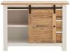 Capera Kommode 110x80x42cm Massivholz weiß braun Landhausstil mit Schiebetür und 3 Schubladen – perfekt für Wohn- oder Esszimmer Bild 4
