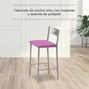 ASTIMESA - Hohe Küchenhocker mit Rückenlehne - Gestell aus Aluminium und Sitzfläche aus Kunstleder - Farbe des Sitzes: Rosa. Lieferumfang: 1 Stück - Maße: 90 cm (Gesamthöhe) Bild 2