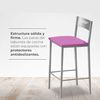 ASTIMESA - Hohe Küchenhocker mit Rückenlehne - Gestell aus Aluminium und Sitzfläche aus Kunstleder - Farbe des Sitzes: Rosa. Lieferumfang: 1 Stück - Maße: 90 cm (Gesamthöhe) Bild 4