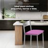 ASTIMESA - Hohe Küchenhocker mit Rückenlehne - Gestell aus Aluminium und Sitzfläche aus Kunstleder - Farbe des Sitzes: Rosa. Lieferumfang: 1 Stück - Maße: 90 cm (Gesamthöhe) Bild 5