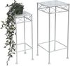 DanDiBo Blumenhocker Weiß Metall Eckig Blumenständer 96314 2er Set Beistelltisch Blumensäule Modern Pflanzenständer Pflanzenhocker Bild 4