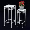 DanDiBo Blumenhocker Weiß Metall Eckig Blumenständer 96314 2er Set Beistelltisch Blumensäule Modern Pflanzenständer Pflanzenhocker Bild 5