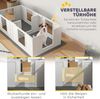 PawHut Laufgitter Welpenlaufstall mit 2-Raum-Design und waschbar (Wurfkiste für Welpen, 7-tlg), für kleine Hunde, 164 x 80 x 48 cm, Weiß Bild 3