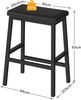 HOOBRO 2er Set Barhocker, Hocker gepolstert, Barstuhl für die Küche, Barhocker Ohne Lehne, 61 cm hoch, für Hausbar, Esszimmer, einfacher Aufbau, Schwarz EBB01MD01 Bild 3