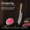 ZAYIKO Damastmesser KINONE Blockmesser - 19,5cm Klinge - Wurzelholzgriff Birke - VG-10 Stahlkern Bild 2
