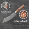 ZAYIKO Damastmesser KINONE Blockmesser - 19,5cm Klinge - Wurzelholzgriff Birke - VG-10 Stahlkern Bild 3