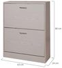 Dmora Schuhschrank mit 2 Klapptüren, Eingangsschuhregal für 32 Paar Schuhe, doppelte Kapazität, Made in Italy, 63x24xh80 cm, Farbe Eiche gebleicht Bild 2