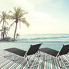 HOMECALL Gartenliege Leicht Sonnenliege Klappbar Alu Liegestuhl Strandliege, 1-tlg, 5 fach Verstellbare Rückenlehne, Sonnenschutzdach, bis 136KG Bild 2