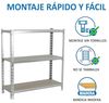 Simonrack Schwerlastregal, Lagerregal, 90 x 80 x 40 cm, Metallregal, Kellerregal, Biegestelle 150 kg, 3 Holzfachböden, Verzinkt/Holz - Maderclick Bild 5