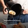 FLORINA Aluminium Topf (5 l) 22 cm I Kochtopf DELUX mit Glasdeckel I Messbecher & Antikratz-Beschichtung I Hoher Topf mit Induktionsboden I Induktionsherd, Gasherd, Elektroherd (Schwarz) Bild 4
