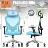 KESSER® Bürostuhl mit verstellbaren Armlehnen | Drehstuhl mit Lendenwirbelstütze Rückenschonend | Schreibtischstuhl ergonomisch mit Kopfstütze | Office Chair Wippfunktion bis 125° mit 5x Gummirollen Blau / Silber Bild 2
