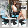 KESSER® Bürostuhl mit verstellbaren Armlehnen | Drehstuhl mit Lendenwirbelstütze Rückenschonend | Schreibtischstuhl ergonomisch mit Kopfstütze | Office Chair Wippfunktion bis 125° mit 5x Gummirollen Blau / Silber Bild 3