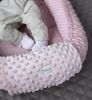 Mini PUNKTE Rosa/MINKY Altrosa Baumwolle Polar Fleece Babynest Neugeborene Baby Unterlage Reisebett Nestchen SOLO/o. Ausstattung SET für Mädchen (Nestchen + MATRATZE (Ersatzboden)) Bild 3