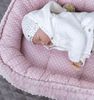 Mini PUNKTE Rosa/MINKY Altrosa Baumwolle Polar Fleece Babynest Neugeborene Baby Unterlage Reisebett Nestchen SOLO/o. Ausstattung SET für Mädchen (Nestchen + MATRATZE (Ersatzboden)) Bild 4