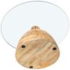 DRW Runder Couchtisch aus Glas und Holz in Transparent und Natur, 78 x 78 x 41 cm Bild 5
