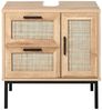 Waschbeckenunterschrank ROSELL Holzwerkstoff 60 cm 40 cm 60 cm Heller Holzfarbton Bild 5