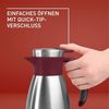 Emsa Isolierkanne Soft Grip, 1,5 l, (1-St), Quick Tip Verschluss, rutschfester Halt, 12 h heiß, 24 h kalt Bild 4