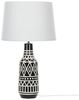 'Shebelle' Tischlampe Keramikfuß Ethnomotiv Schwarz / Weiß 68 cm Kabel mit Schalter Lampenschirm aus Jute und Baumwolle Cremeweiß Wohnzimmer Schlafzimmer Bild 4