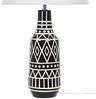 'Shebelle' Tischlampe Keramikfuß Ethnomotiv Schwarz / Weiß 68 cm Kabel mit Schalter Lampenschirm aus Jute und Baumwolle Cremeweiß Wohnzimmer Schlafzimmer Bild 5