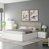 Habitdesign, modernes Kopfteil mit 2 Nachttischen – Schlafzimmer-Set für Doppelbett (135–150 cm) in Artik weiß & Eiche Alaska, viel Stauraum, Maße: 276 x 96 x 34 cm (B x H x T), Modell New Dreams Bild 4